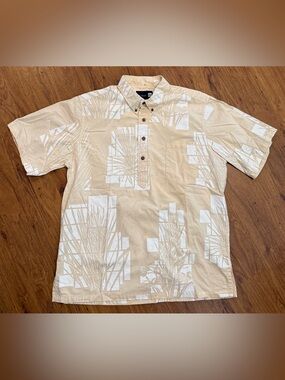 Sig Zane Hilo Hawai’i Shirt Hawaiian Aloha Floral Beige L 100% Authentic Men’s